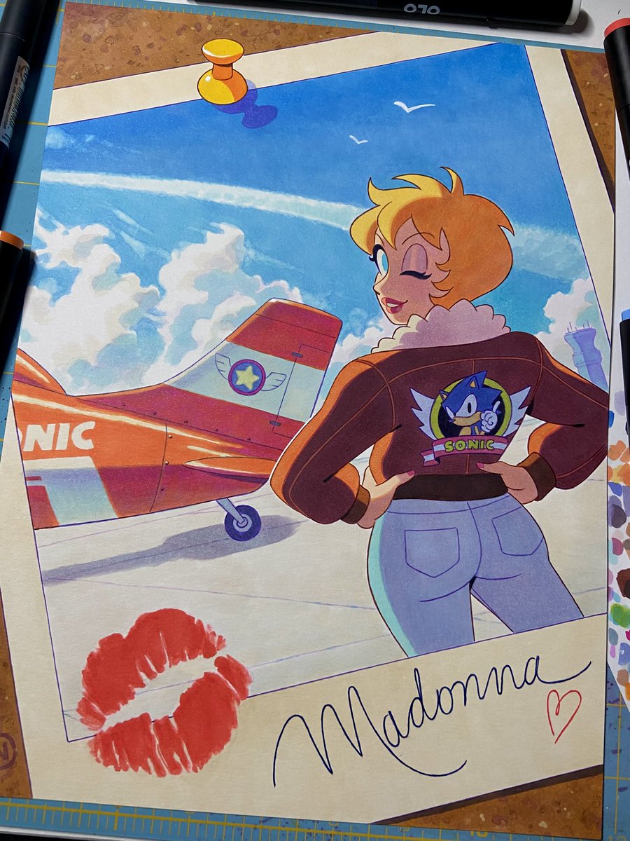actionhankbeard's tweet photo. Madonna for #sonic35exhibit! https://t.co/jQJ9z8ipvB