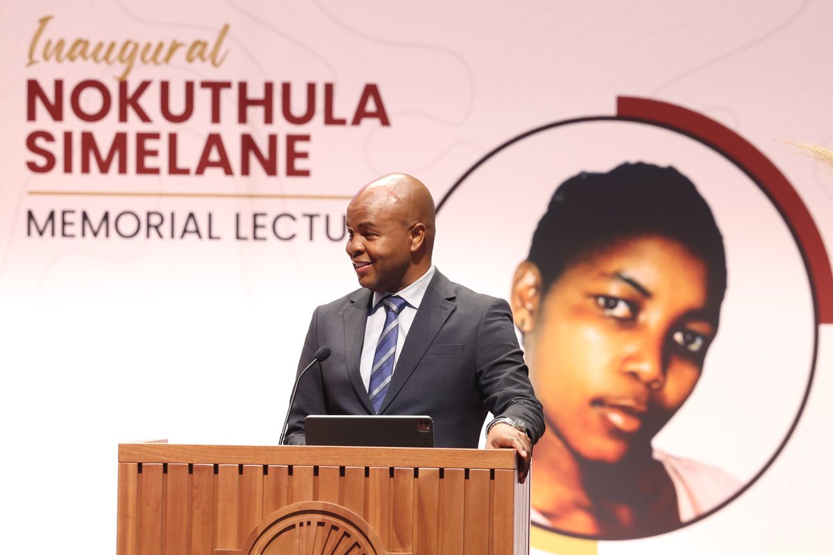 GovernmentZA's tweet photo. “The most powerful thing we can do is to speak for her and others who cannot speak for themselves.”

Premier Mandla Ndlovu has welcomed guests to the inaugural Nokuthula Simelane Memorial Lecture at the University of Mpumalanga, held under the theme: “Restoring Dignity, Chasing Justice: Honouring the Legacies of Our Unsung Heroes and Heroines.”

Paying tribute to Nokuthula Simelane’s courage and sacrifice, Premier Ndlovu said: “We are truly privileged as Mpumalanga to be hosting this historic memorial lecture in honour of one of our own, a daughter of the soil, whose voice was brutally silenced.”

He further emphasised the importance of remembering those who sacrificed for South Africa’s freedom, saying: “We are here today because Cde Nokuthula’s generation did not forsake the struggle, indeed many of them paid the ultimate price.”

Premier Ndlovu also announced that a state-of-the-art Nokuthula Simelane High School will be built in Bethal, her hometown, saying the school will stand as “a living monument to her courage, sacrifice and unwavering commitment to the liberation of our people.”

Calling for truth and accountability, the Premier urged those with information about Nokuthula’s disappearance to come forward: “Please relieve the family and the country from this secondary victimisation.”
“Today we walk tall as a liberated nation because of their sacrifices.”

#NokuthulaSimelane #GovZAUpdates #MilestonesOfFreedom