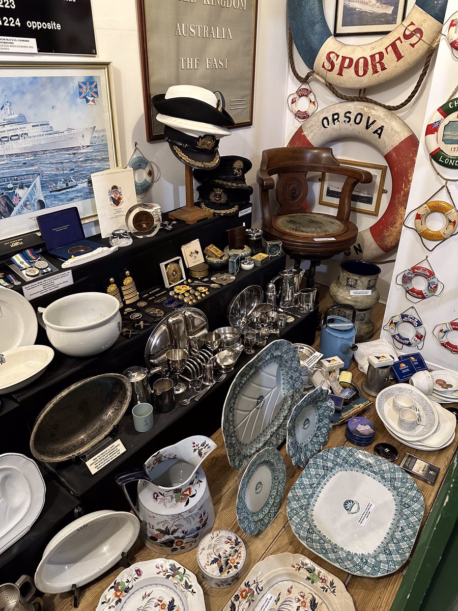 BygonesTorquay's tweet photo. On #MerchantNavyDay remembering those who served with the P&amp;O shipping Company and #RNR from our displays #BygonesTorquay #EnglishRiviera https://t.co/BwNAQREnAn