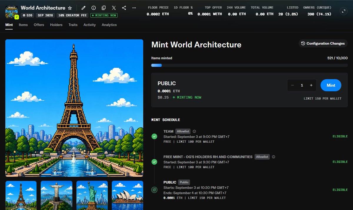 Architecture10k's tweet photo. Public is live 
@cashcatss
@thefirmbrokers
@playbandits
@dollclubnft
@_h00dle
@rektguy
@0xCacheFlow
@CorruptedQtrns 
@KupoNFTs
@Frongsss
@CashDogs_ 
we will buy back with cost 0.0001 ETH https://t.co/lE1gf37WJZ