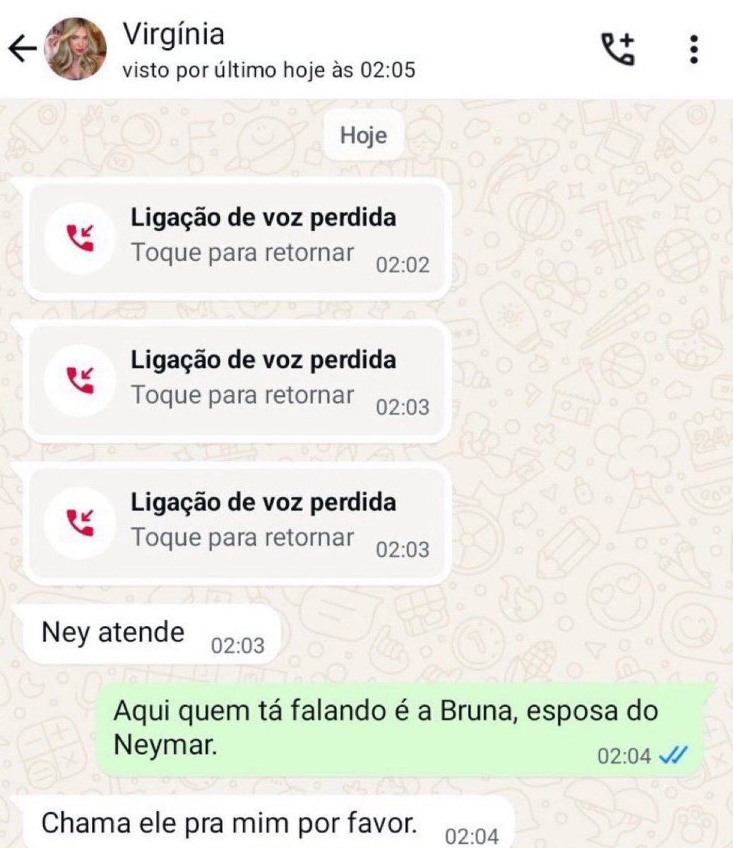 PortalBabados's tweet photo. 🚨E quando essa suposta conversa entre a Virgínia e o Neymar saiu na internet 🗣️ https://t.co/LYcNCSVbUg