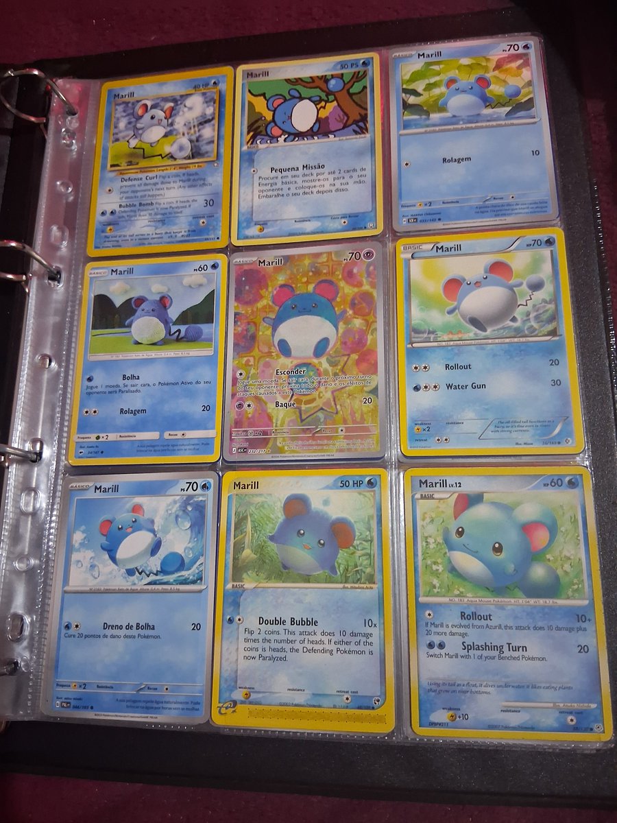 acervomarill's tweet photo. boa tarde, marill lovers!! por enquanto minha coleção tcg se encontra assim, tô procurando algumas cartinhas mais antigas agora 💙 https://t.co/ZTH5ZJ3K6g