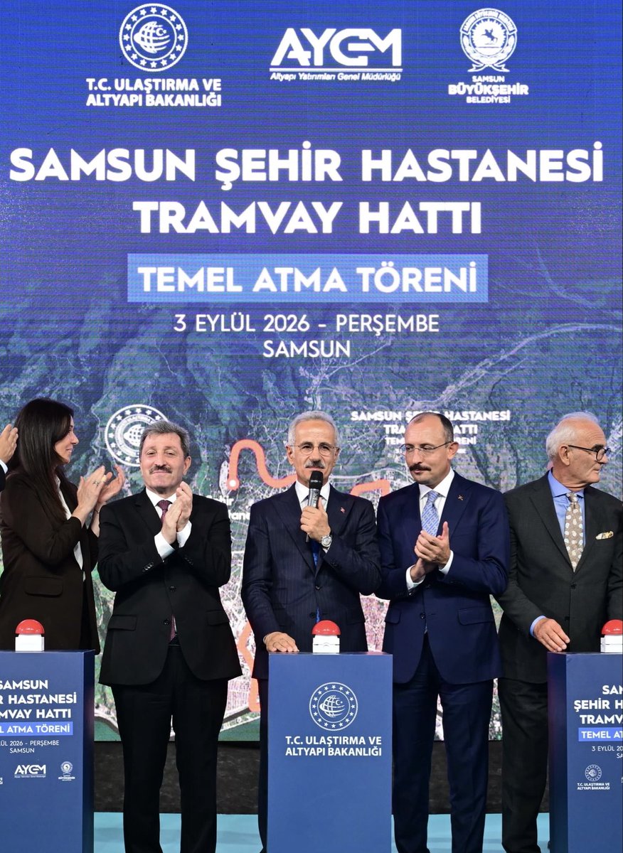 mehmedmus's tweet photo. Samsun Şehir Hastanesi Tramvay Hattı’nın temel atma törenine katıldık.

Vatandaşlarımızın Şehir Hastanemize ulaşımını kolaylaştıracak, zamandan tasarruf sağlayacak ve yolculuklarını daha konforlu hale getirecek önemli bir yatırımı daha şehrimize kazandırıyoruz. https://t.co/55glvloL5v