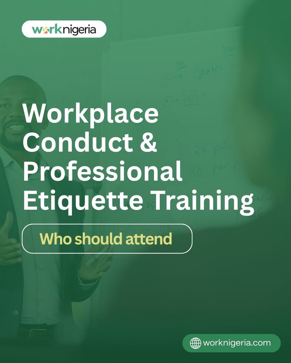 worknigerialtd's tweet photo. Every team member represents your organisation, whether they are speaking with a client, welcoming a visitor, or navigating a tough conversation with a colleague.

#workconducttraining #worknigeria #corporatetraining #traininganddevelopment https://t.co/3giH0xU78M