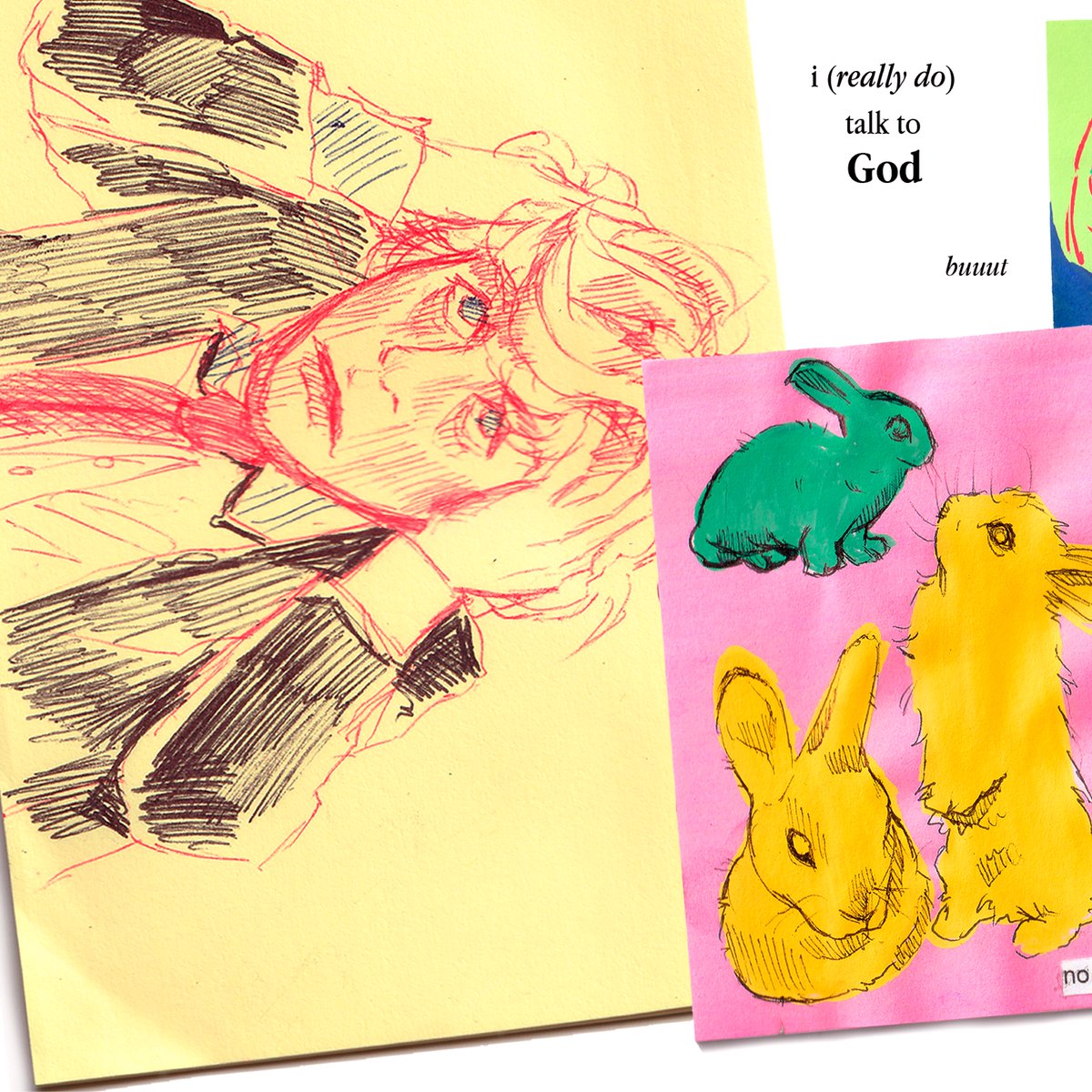 ltalktogodbut's tweet photo. random post-it art con diferentes materiales ✳️🪱🖍️ https://t.co/SwldciWgUv