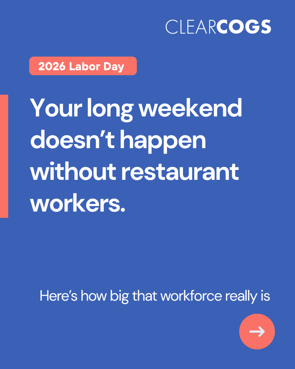 ClearCogs's tweet photo. 15.8 million people keep restaurants running.

This Labor Day, we’re grateful for every team behind every meal especially those working while the rest of us enjoy the long weekend. https://t.co/iFtl3tjxRJ