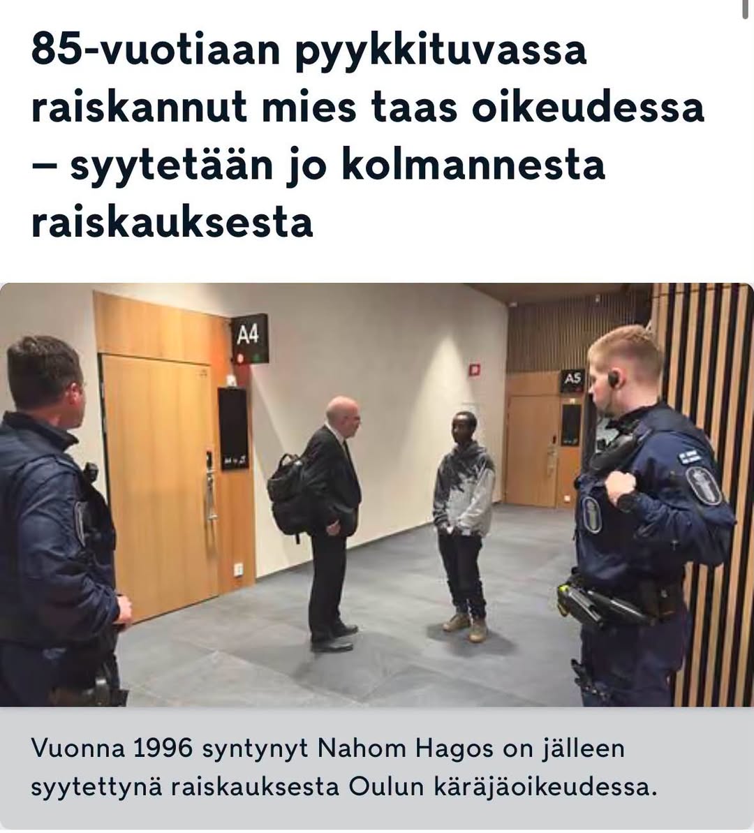 SFjder's tweet photo. Taas tätä! Nahom Hagos pitää laittaa vankilaan tosi vaarallisten vankien sekaan. Vaiktoehto kaksi on että nämä maahanmuttajataustaiset rikolliset  karkotetaan  Suomesta,mutta niin että Suomi vaikka ostaa näille vankilapaikan El Salvadorista. #maahanmuutto https://t.co/R63FJDDOk6