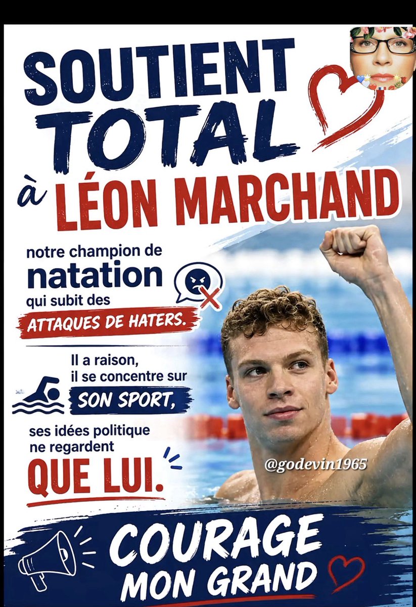 ElisaMaFrance's tweet photo. Je soutiens à 💯/💯Léon Marchand 
Actuellement la cible de l’extrême gauche. 
Et vs ❓ https://t.co/ZtSQAsragR