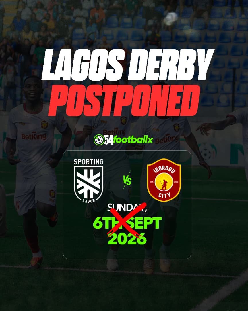 adelasejamiu's tweet photo. Postponed Lagos Derby get a new date
MD2
Sporting Lagos vs Ikorodu City
September 30th.
#NPFL27
#Lagosderby
#EuroMatchNPFL https://t.co/wfdLU3hq6R