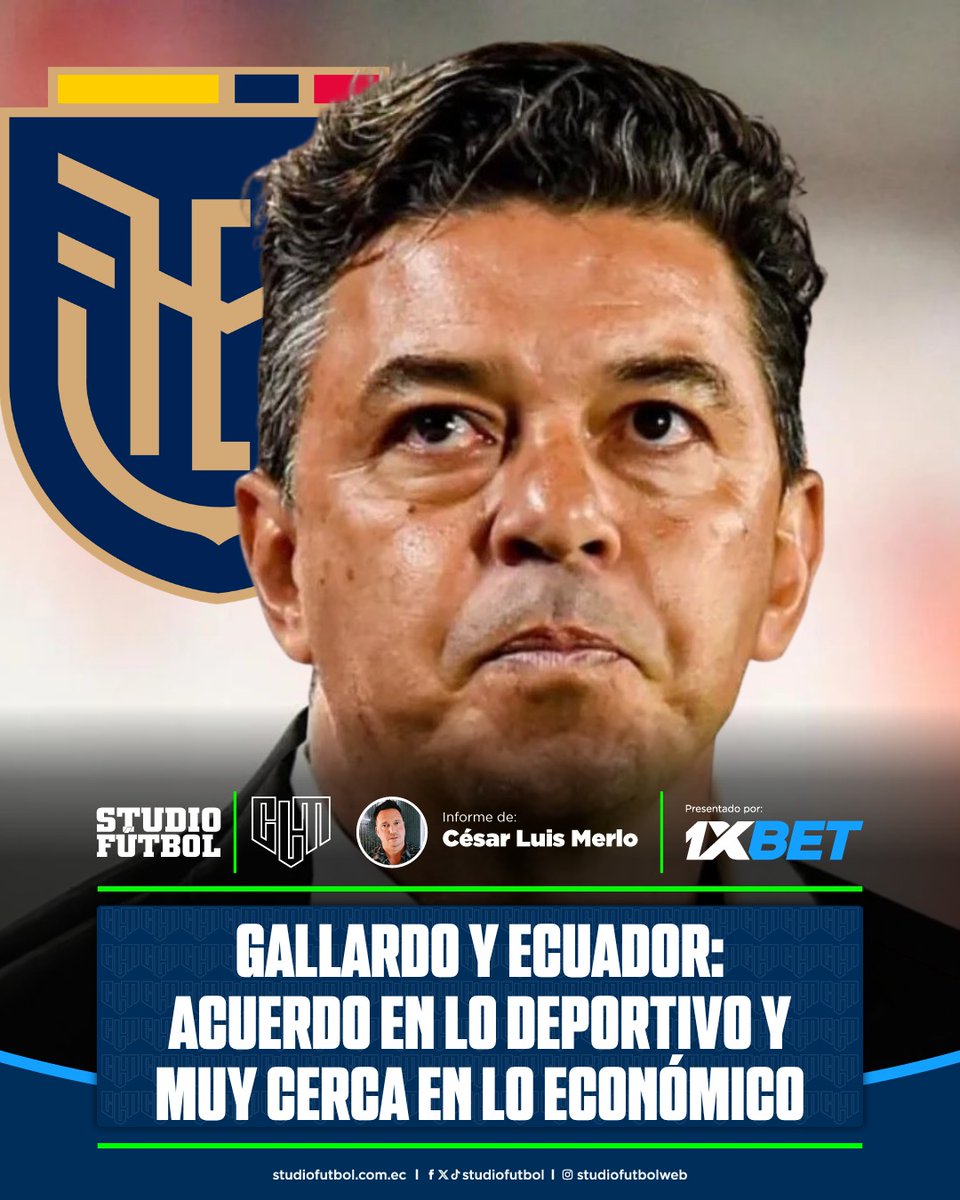 StudioFutbol's tweet photo. Gallardo y #Ecuador: acuerdo en lo deportivo y muy cerca en lo económico https://t.co/SXlpqSfPIy 

Presentada por @1x_ecuador | Informa @CLMerlo https://t.co/4MOsrqs0b0