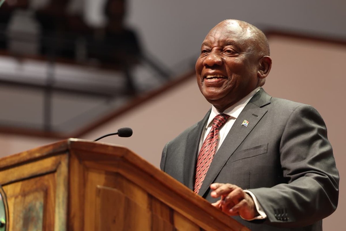 PresidencyZA's tweet photo. President @CyrilRamaphosa delivers the inaugural Nokuthula Simelane Memorial Lecture at the University of Mpumalanga in Mbombela.
 
The Memorial Lecture brings the life and legacy of @NokuthulaSF into a national conversation on truth, justice, accountability and reconciliation, while reflecting on the unfinished work of South Africa’s democratic journey.
 
In honouring Nokuthula’s courage and sacrifice, the lecture also looks to the future, inspiring young South Africans to find their purpose and build a society grounded in human dignity, equality and active citizenship.
 
#RememberingNokuthulaSimelane