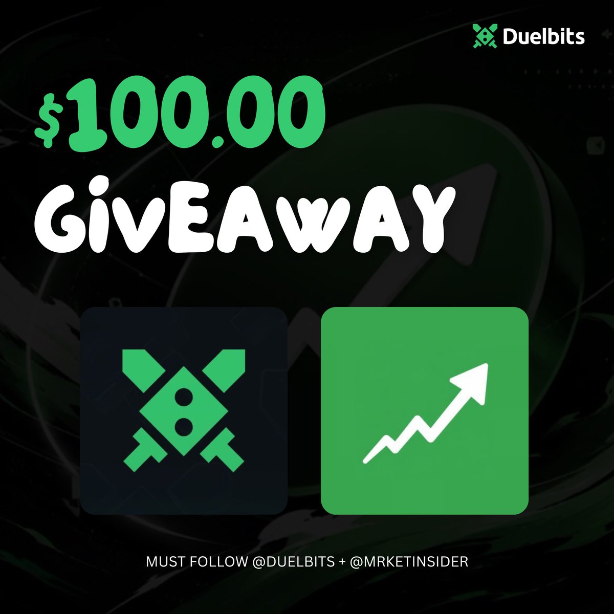 Unemployydd's tweet photo. $100 giveaway 🔥

• Follow @Duelbits + @MrketInsider 
• Like + RT 
• Tag 2 friends 

Picking winners in 24 hours 👇 https://t.co/ZV3glPck3I