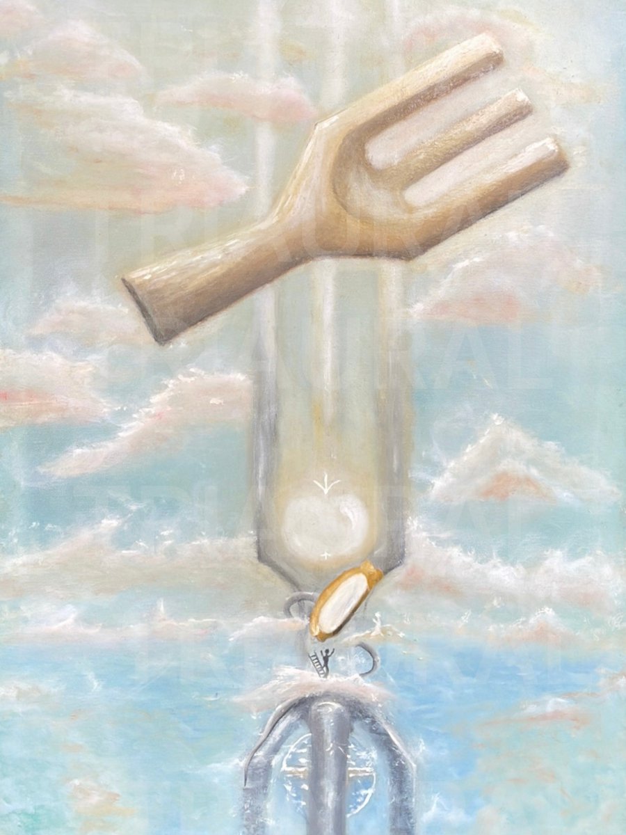 triaural's tweet photo. MANIFESTO OF THE ANSWER. 

Answer of the curious mind that asked 02.02. 2025 AI the question that lead into discovery of a Triaural resonator.

First painting, from a person who asked the question. https://t.co/4Kc4zhjek6