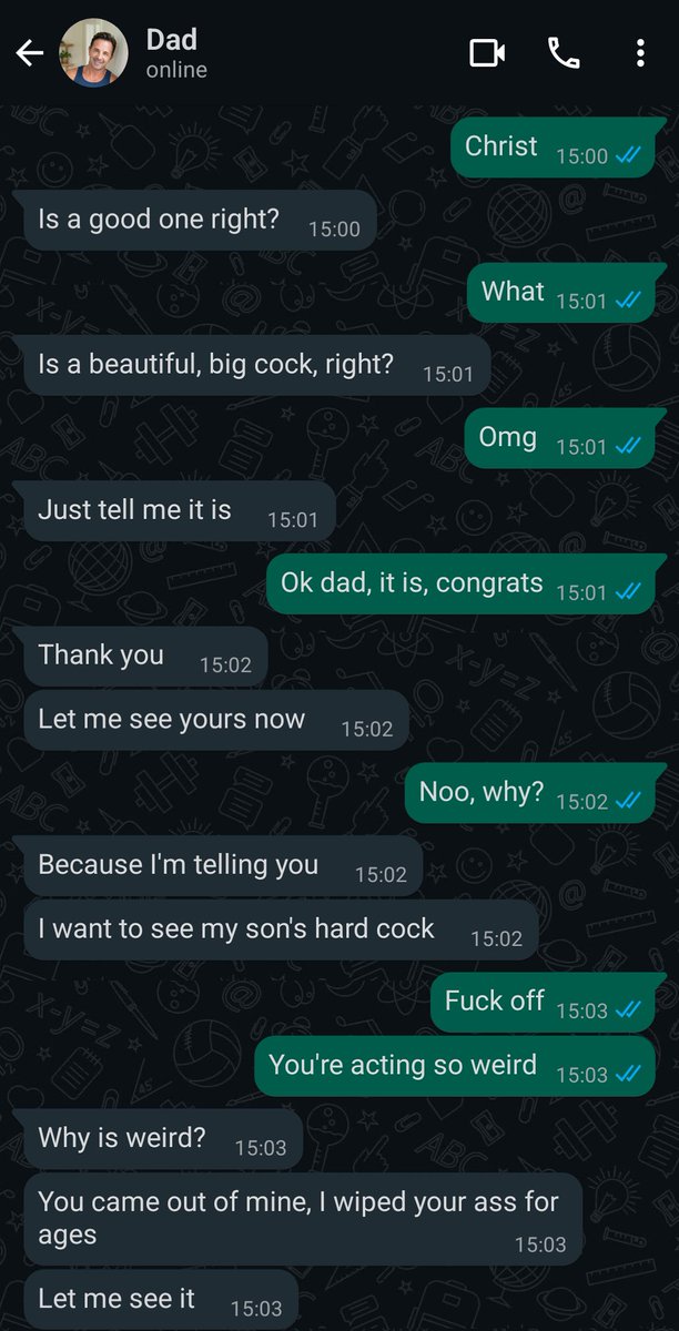 freemaleworld's tweet photo. Weird little conversation i just had with my dad https://t.co/i0YIOLHHK1
