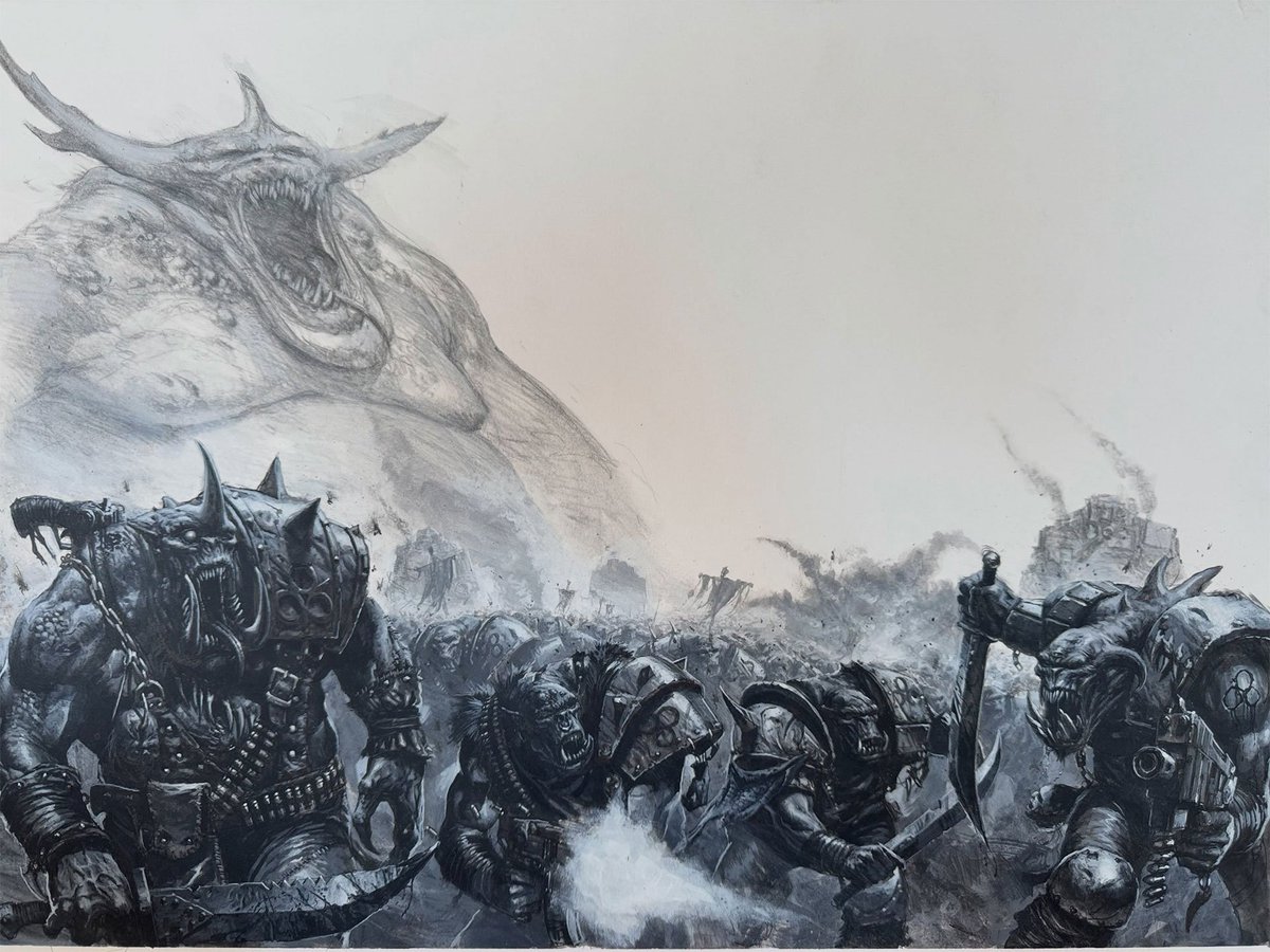 40KEternityGate's tweet photo. Chaos Orks by Karl Kopinski @karlkop
(Karlkop, karlkopinski)
https://t.co/2VqQQxUf77

#Orks #Nurgle #ChaosGods #Chaos #Boyz #Daemons #GreatUncleanOne #GreaterDaemons #Oldhammer  #Stompas #Titans #ChaosCults #Xenos #WarhammerArt #Warhammer #Warhammer40K #40K https://t.co/gmatt7V2AG
