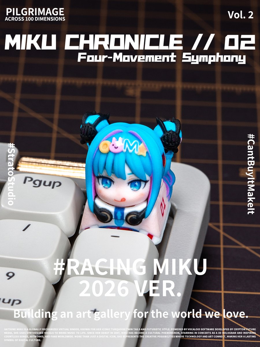 StratoStudioEN's tweet photo. [Keycap Pilgrimage] Extra / Hatsune Miku Vol.2
My 2nd love letter to Miku. Let the eternal melody ring through your fingertips once more. 🎵
"May my song reach your world."
(Fan-made)
#StratoStudio #KeycapPilgrimage #HatsuneMiku #Vocaloid #artisankeycap https://t.co/cck5WjT2z0
