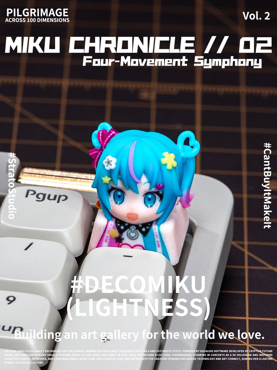 StratoStudioEN's tweet photo. [Keycap Pilgrimage] Extra / Hatsune Miku Vol.2
My 2nd love letter to Miku. Let the eternal melody ring through your fingertips once more. 🎵
"May my song reach your world."
(Fan-made)
#StratoStudio #KeycapPilgrimage #HatsuneMiku #Vocaloid #artisankeycap https://t.co/cck5WjT2z0