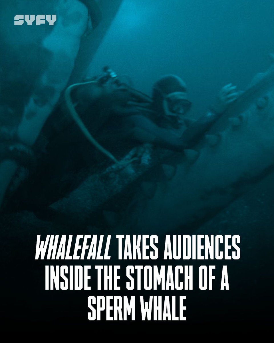 SYFY's tweet photo. Since he couldn't actually film inside the actual stomach of a sperm whale, Whalefall director Brian Duffield had to whip up some serious movie magic for his adaptation of Daniel Kraus's 2023 novel. https://t.co/kiNBflVAL1 https://t.co/qfLDsw9TSX
