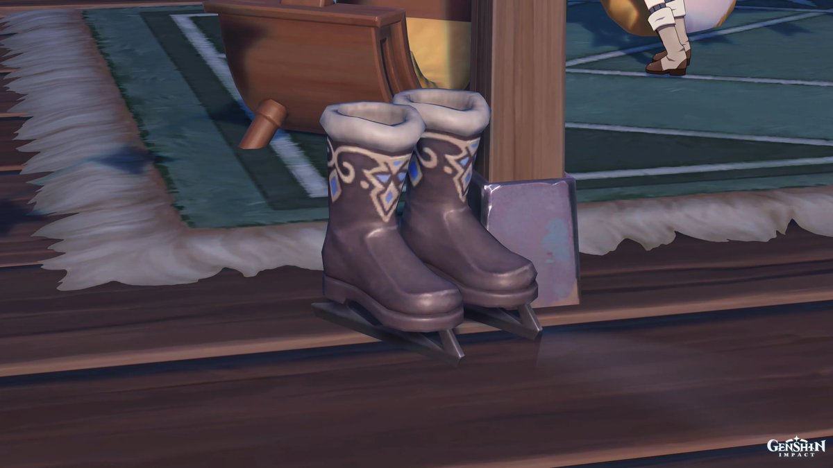 CoffeeFluffy's tweet photo. Another detail about Childe's home that I like are the ice skates. Oh, I would love to see him skate!! ✨ https://t.co/hLod8RbTSa