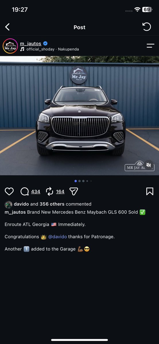 DeVal54321's tweet photo. Davido just bought a MAYBACH GLS. 001 for a reason. ❤️🎉 https://t.co/eCr58P8BEd