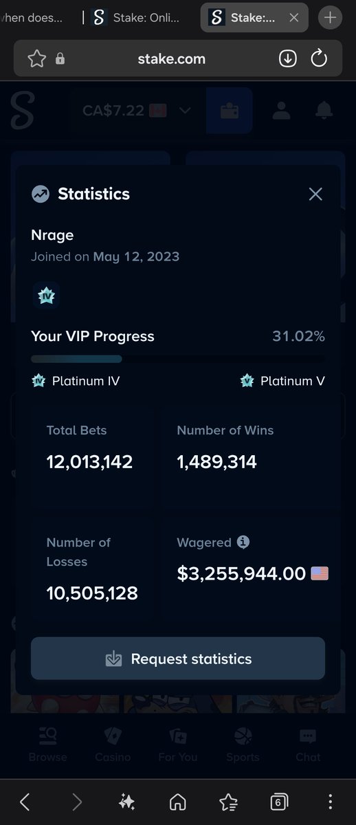 NuttyRage's tweet photo. @stevewilldoit This is my vip on stake, can I get a VIP transfer or something? I made a gamdom account under my wife's name Vennissa under your code cause I already had an account but barely used it. If I can get some kind of transfer I'll tell stake to fuck right off lol https://t.co/Nz2svJqBI1