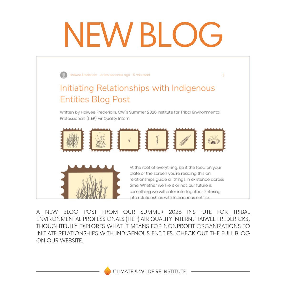 ClimateWildfire's tweet photo. Proud to share a new #blog post from our @ITEPnau intern, Haiwee Fredericks, on what meaningful relationship-building with Indigenous entities actually requires — intention, preparation, and accountability. 

Read here: https://t.co/O2guDcW014. https://t.co/LicFFjI4jc