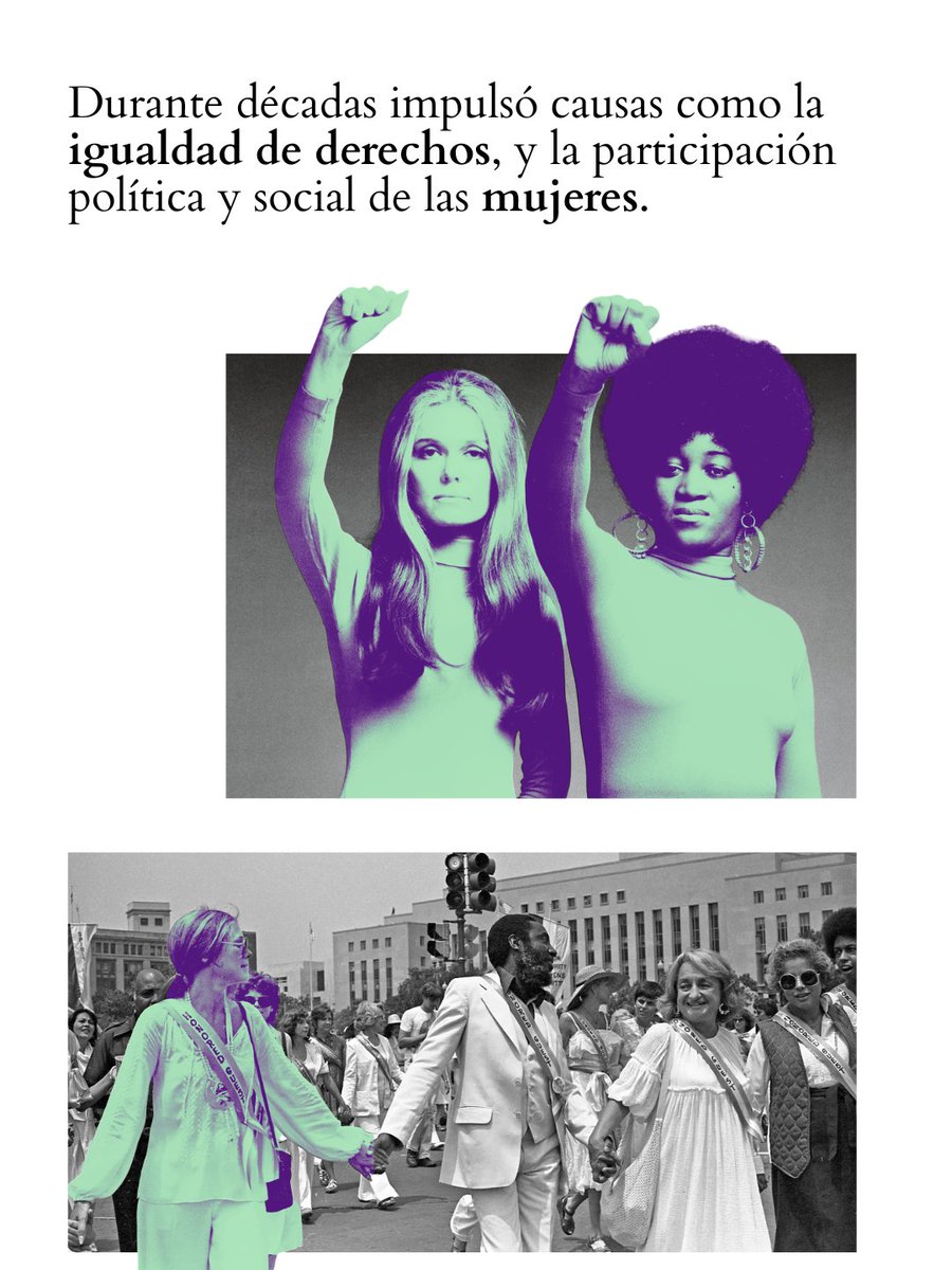 ComunidadMujer's tweet photo. Despedimos a Gloria Steinem, luchadora por los derechos de las mujeres en EE.UU. 🕊️ ✊ Impulsó causas como la igualdad de derechos y la participación social de las mujeres. Falleció a los 92 años, después de décadas trabajando por la igualdad. Gracias por abrir el camino. 💛 https://t.co/jlM0hi0PiG