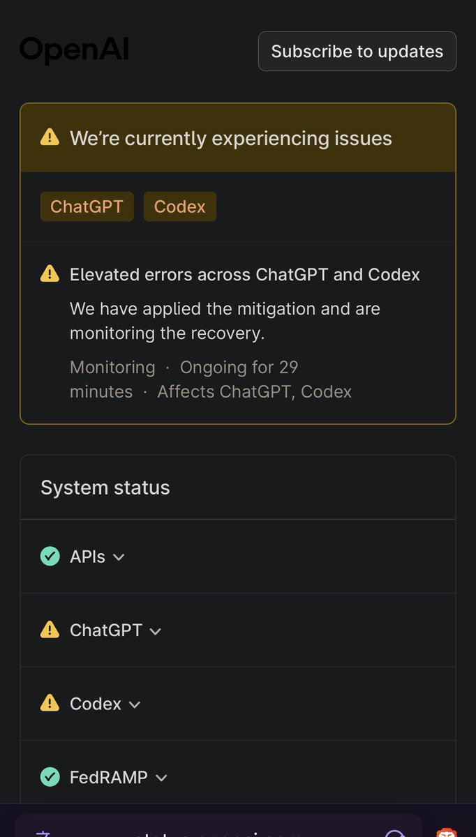 Pirat_Nation's tweet photo. Several major AI services are having problems at the same time today.

ChatGPT, Grok, Gemini, and Claude are all seeing outages or errors, with users reporting issues accessing the services. https://t.co/vWvbJtLC8V