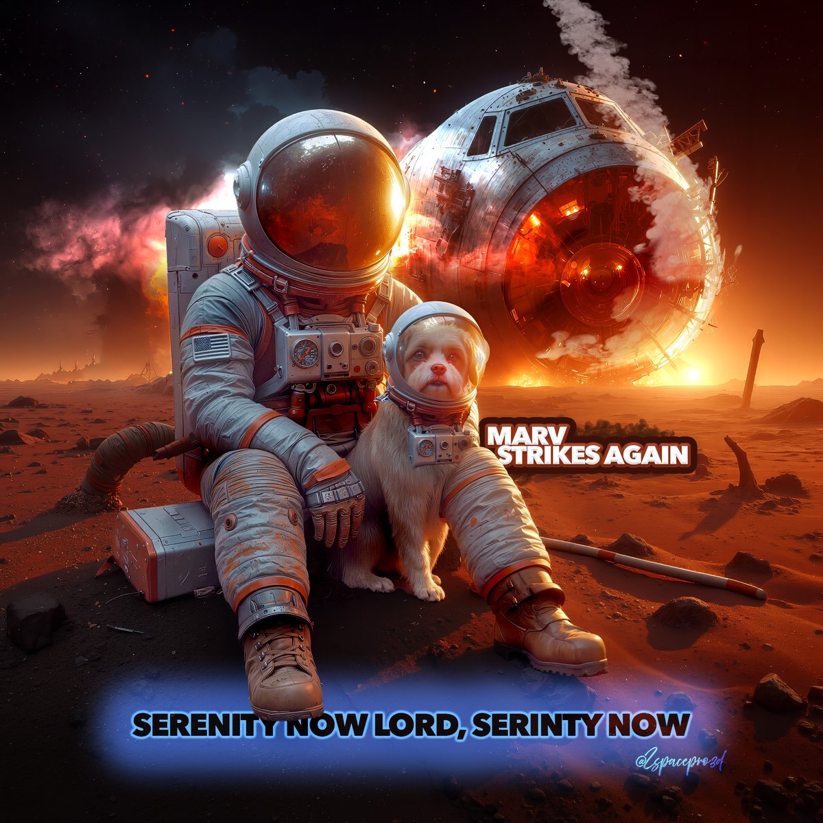 zspacepro3d's tweet photo. I was thinking of the Seinfeld episode  "Serenity Now" it seemed to fit ol' Marv ... #DogLover https://t.co/jelQ3Iya2H