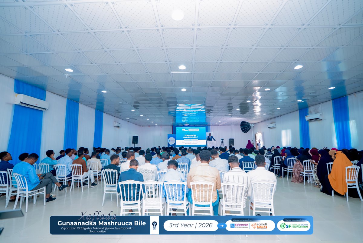 SomaliREN's tweet photo. We proudly concluded today the training phase of the Bile Initiative’s third cohort, equipping 150 final-year Computer Science students with practical, industry-relevant skills. This program is a collaborative initiative between @SomaliREN, @tabaarakict, and @hsfsomalia. https://t.co/eyyBEsW8Uc