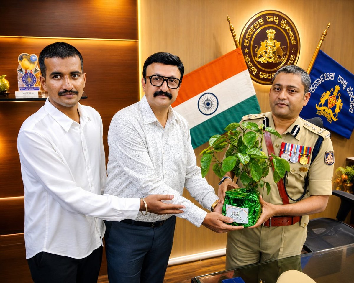 BDanganavar's tweet photo. Turning the Page, Upholding Duty 🌱

A significant transition at the Commissioner of Police Office, Hubballi-Dharwad, as Shri. Bhushan Gulabrao Borase took charge in the presence of Shri. N. Shashikumar, IPS.

🇮🇳 Grow Green Pedallers 🌱🌿🚴 https://t.co/FzOWfrq0OE