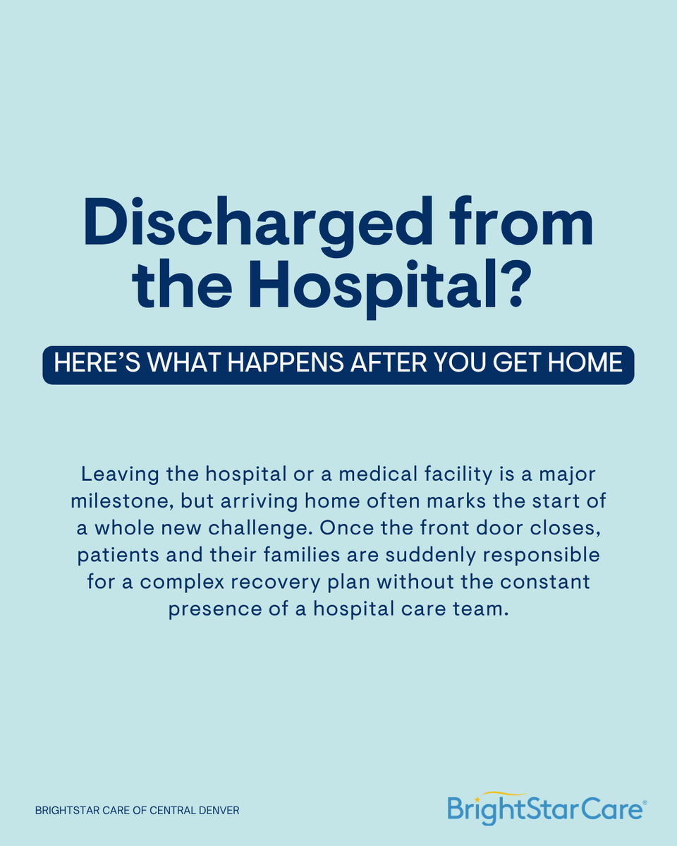 BSCDenver's tweet photo. Discharged from the hospital? The real challenge starts when you get home.

Suddenly your family is managing medications, tracking vitals, and coordinating with doctors, all without the safety net of a hospital care team. That's where a... https://t.co/0tsaJ8ksnW

#SkilledNursing https://t.co/i4ZX2Pxf1Z