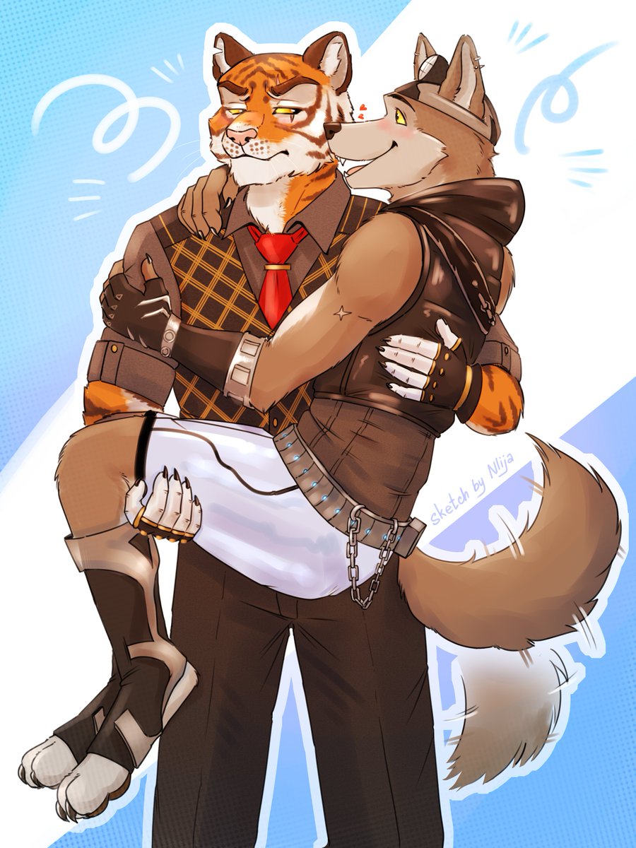 NLIJA_art's tweet photo. Tiger and wolfie 🧡🩶
#Fortnite #Wendell #Oscar https://t.co/B4cHtY8aXC