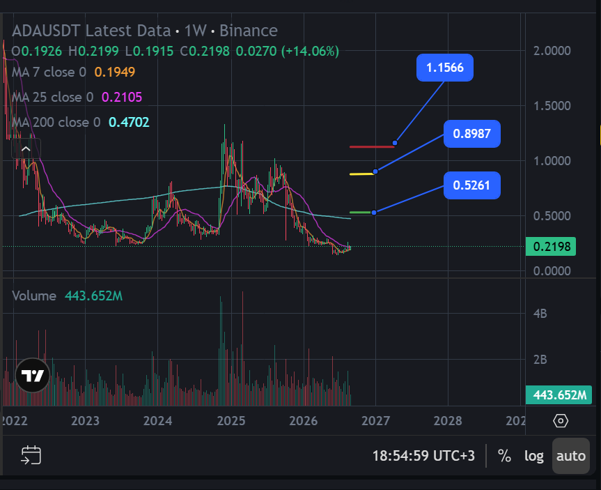 CosmicSurge's tweet photo. $ada dont tell me that i didnt warned you. green = base scenario . yellow - neutral projection. red - optimistic.  lenght of lines - estimates the timeframe when cardano will reach targets https://t.co/zns4MKVGUD