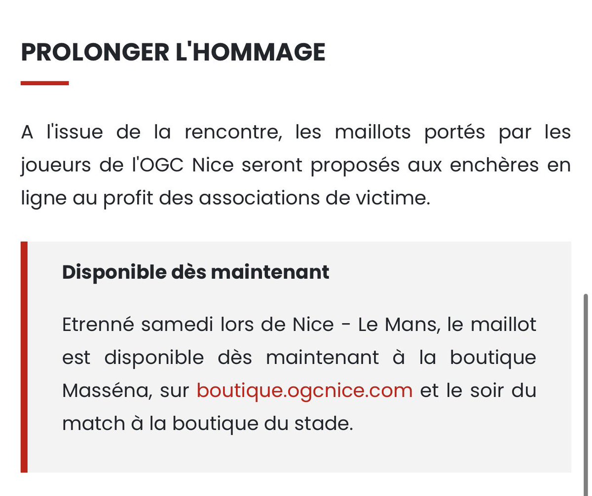 elpv2nn's tweet photo. @alexis_0674 @rennais77 @JuSrfc C’est écrit sur le site web de l’OGC Nice lui même, aucune mention sur la vente des maillots mais bien seulement sur la revente des maillots portés.

Tu veux le lien ? https://t.co/bmFhAqADnU