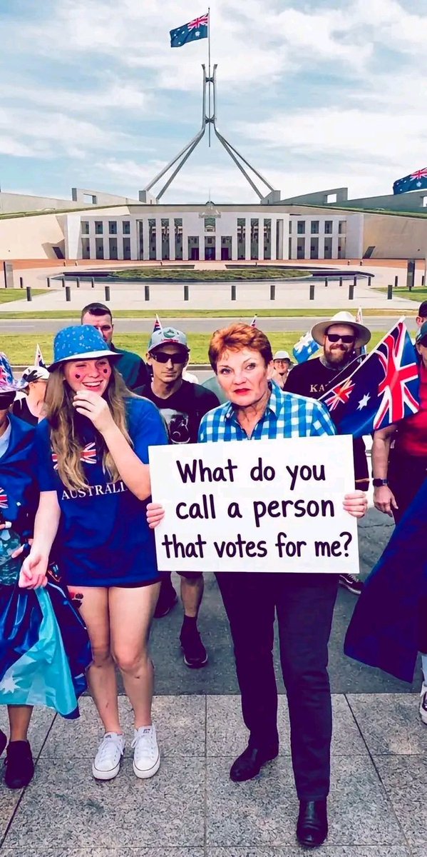 caddiesRod's tweet photo. What do you think people would say to someone who votes for Pauline Hanson? Please share your thoughts.

#Australia
#paulineHansonFans https://t.co/CgR8NztYAV