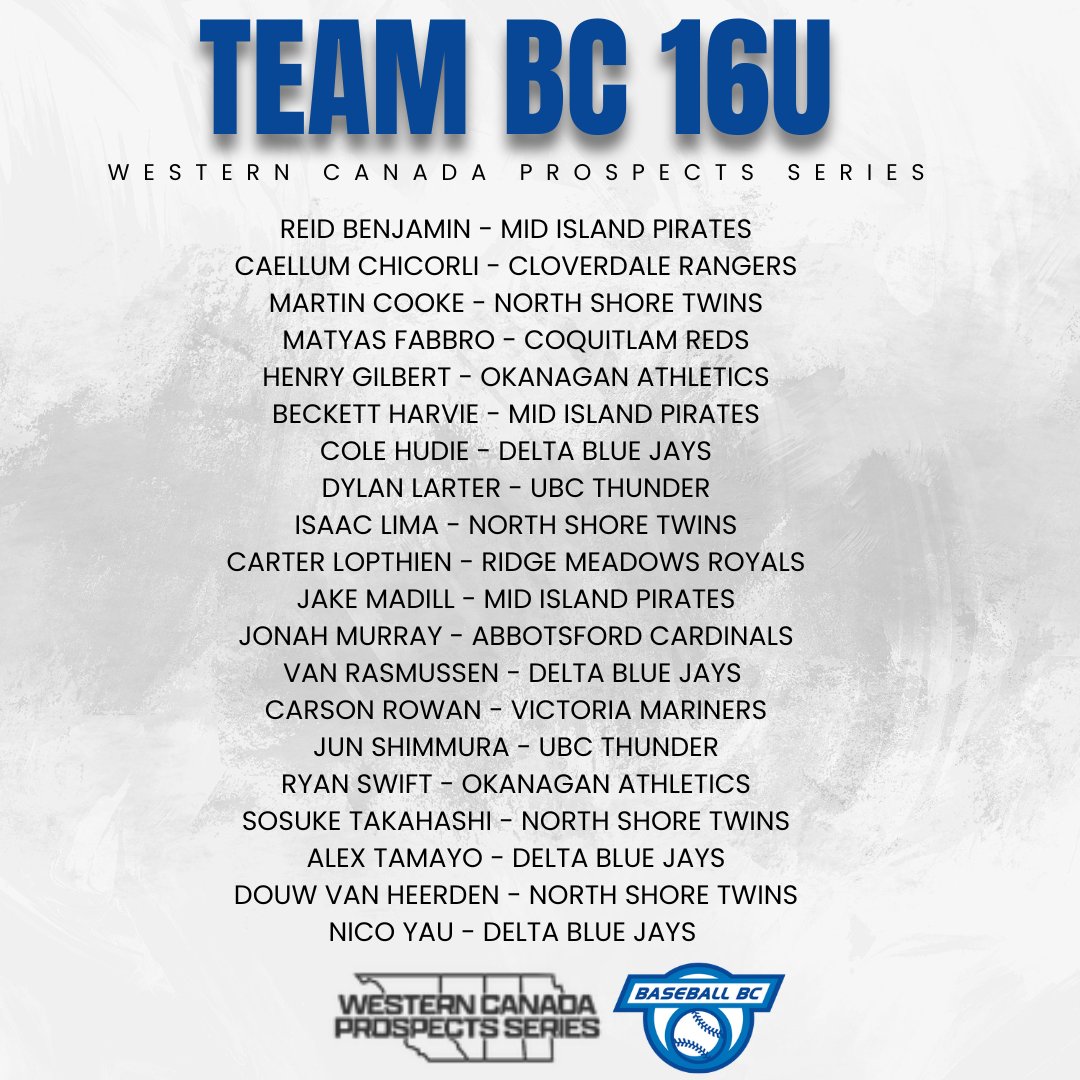 Baseball_BC's tweet photo. Good luck this Labour Day Long Weekend to both Team BC 14u and Team BC 16u as the compete over in Alberta at the Western Canada Prospect Series vs our friends from @BaseballAlberta, @BaseballSask, and @BaseballMB.

To follow along all weekend, click here: https://t.co/GBLs6GkSvm 

A big thanks to @BaseballAlberta for hosting this tournament this weekend.