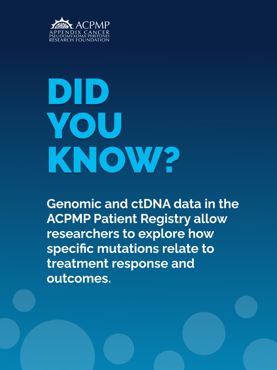 acpmpresearch's tweet photo. The ACPMP Patient Registry includes genomic and ctDNA data, giving researchers valuable insights into how specific mutations may impact treatment response and patient outcomes.

Learn more: https://t.co/lXvhRuWICp https://t.co/OX1vmBIUXN
