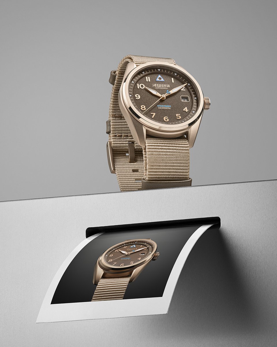 Alpinawatches's tweet photo. Adventure is in the details.

A brown grained dial, luminescent hands and a signature blue triangle come together in the Startimer Pilot Solarmetre.

A sporty expression designed to stand out, wherever the day takes you. 

#AlpinaWatches  #Startimer #StartimerPilotSolarmetre https://t.co/jlF4mUo8ws