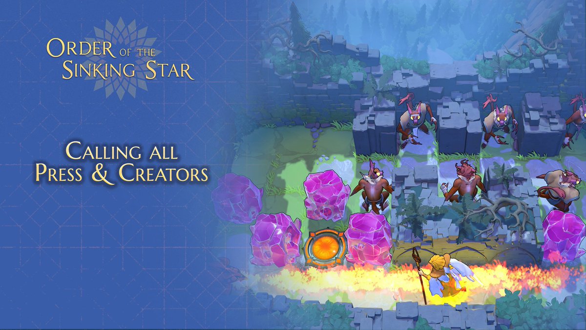 SinkingStarGame's tweet photo. 📢 CALLING ALL PRESS & CONTENT CREATORS

We are accepting press and creator review key requests for Order of the Sinking Star! 🔑

Whether you're planning a full review or a series of multiple pieces of content -- lock in your request below:
✍️ Press Form: https://t.co/0bxmmrF7o3
📺 Creator Form: https://t.co/R1i5iiUSp9
📜 More Details: https://t.co/G0U1fXqUKN

Note: Submitting a request does not guarantee a key, but we will process submissions in waves.