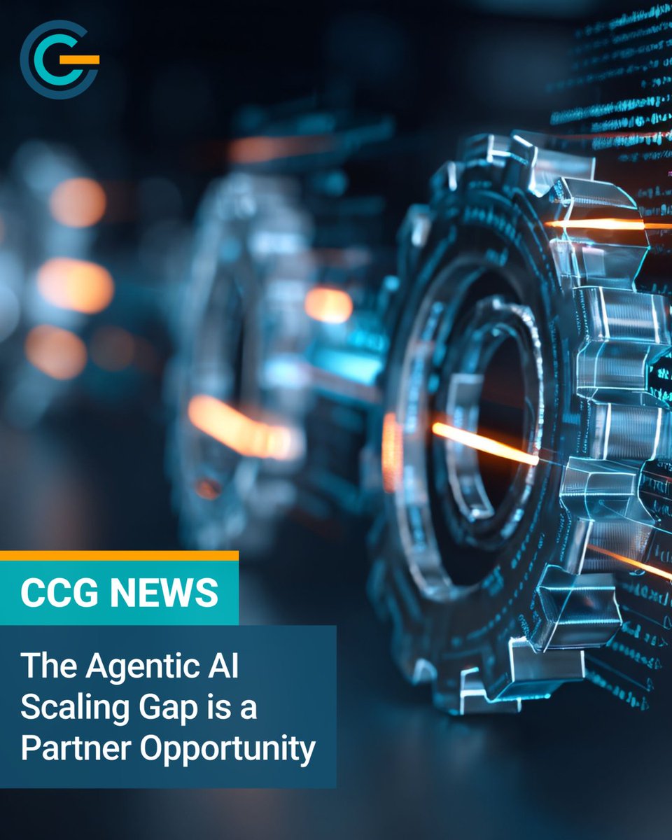 CloudComGroup's tweet photo. While 75% of organizations see agentic AI as essential, only 23% have scaled it across the enterprise. 

CCG helps organizations turn emerging technologies into real results. Learn more: https://t.co/ENx8RExHkw 
#CCG #TechNews https://t.co/9TfTH6DkSi