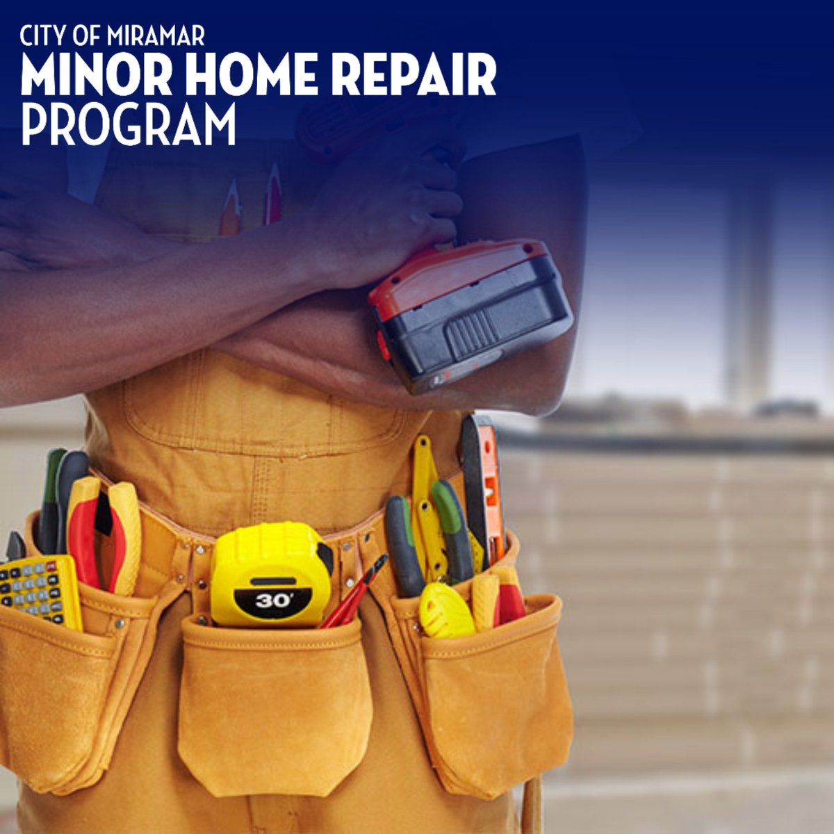 CityofMiramar's tweet photo. The City of Miramar’s Minor Home Repair Program is now accepting applications!

Eligible owner-occupied households may receive assistance with repairs that improve the health, safety, energy efficiency, and accessibility of their homes, including plumbing, electrical, HVAC, windows, and doors.

Qualified residents may receive a deferred loan of up to $70,000 for eligible home repairs.

Application Period: August 31 – October 1, 2026

Apply through the City’s Neighborly application portal: /portal.neighborlysoftware.com/CITYOFMIRAMARFL/Participant

For more information, call 954-883-5030 ext. 2 or visit https://t.co/eSJULaruaY.