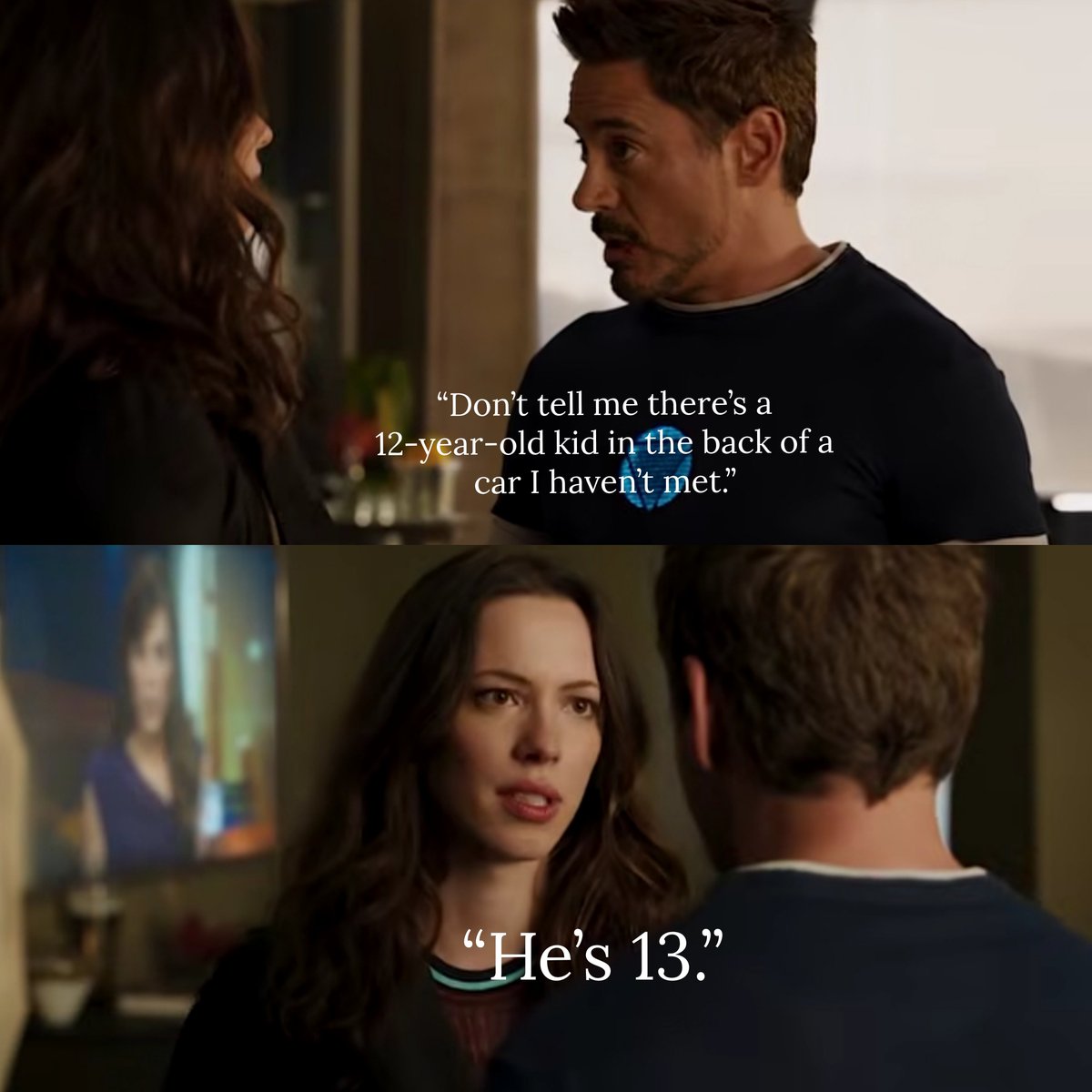 emeyorX's tweet photo. Iron Man 3 casually implied Tony Stark might have a 13-year-old son he never knew about and then the MCU NEVER brought it up again https://t.co/gQOt5s5BGo