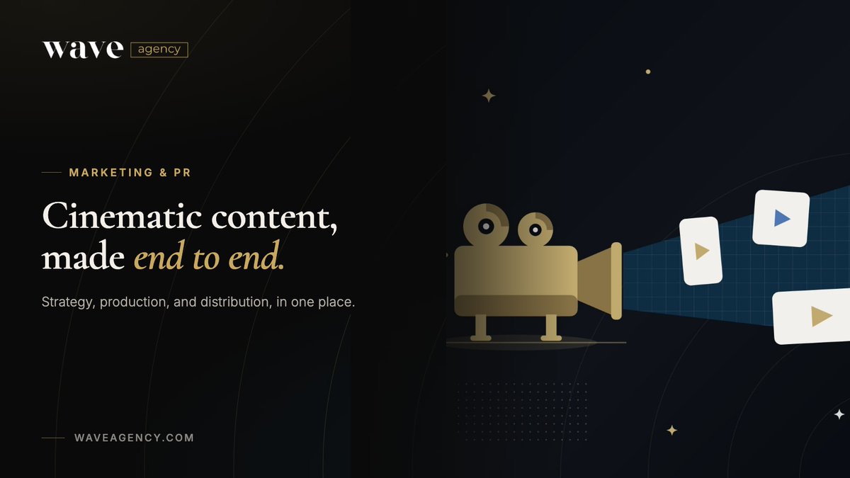 waveagencyusa's tweet photo. 🎬 Cinematic content, made end to end.

Strategy, production, and distribution, in one place.

https://t.co/mX8CrsuwqM https://t.co/cFppF0bgdq