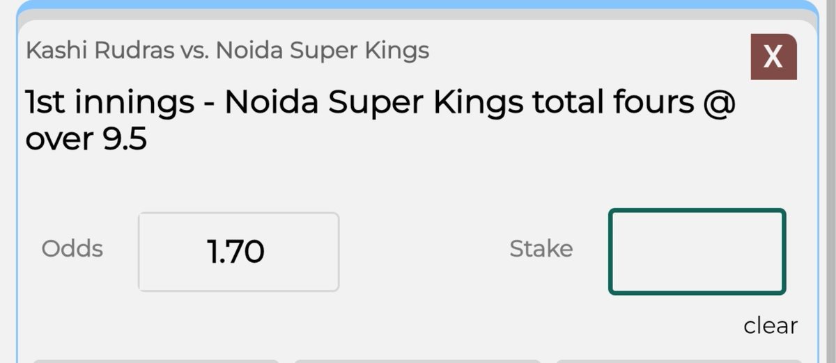 PitchLinee's tweet photo. Live cricket match 🏏

Noida Super Kings total fours @ over 9.5 https://t.co/0I8ScQliXt