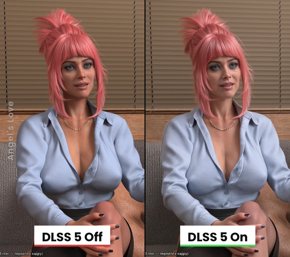 GPoint_dev's tweet photo. So much hype around DLSS 5 latelyβ¦ Now weβre genuinely curious Whatβs the verdict β hot or not?
Would you like to see it in Angel's Love? π€
#visualnovel #3d #indiegame #3dvisualnovel #gamedev #adultgames https://t.co/vUWTqByEgA