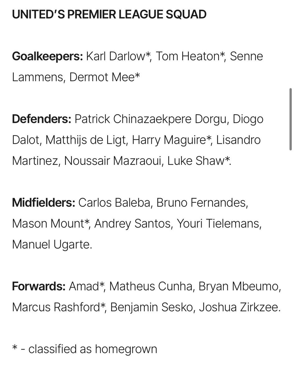 TheUnitedExtra's tweet photo. 🚨📋 𝐒𝐐𝐔𝐀𝐃 𝐑𝐄𝐕𝐄𝐀𝐋𝐄𝐃! 

Manchester United’s official squad list for the 2026/27 campaign is here. https://t.co/FxofjQ4Vv6