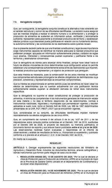 teleSURColombia's tweet photo. Mientras se prevé un fenómeno de El Niño de gran intensidad, el Gobierno de Abelardo de la Espriella prepara la derogación de las Áreas de Protección para la Producción de Alimentos, creadas para proteger zonas agrícolas y fortalecer la soberanía alimentaria. @teleSURtv https://t.co/Avsa9vfIgh