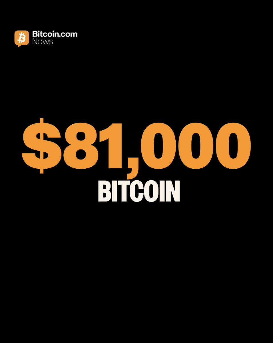 BitcoinNews's tweet photo. JUST IN: 🟠 #Bitcoin climbs back over $81,000 https://t.co/qeAlzzlAHk