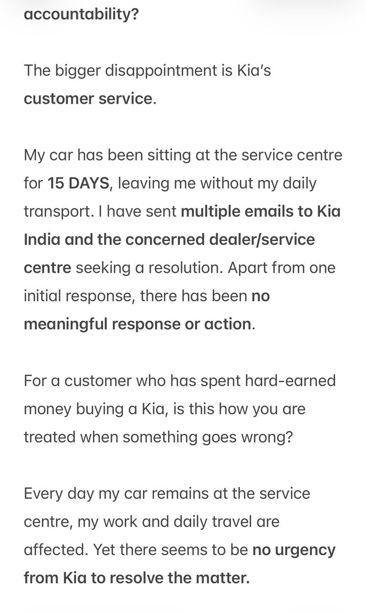 mrtauheedalam's tweet photo. @KiaInd @KiaIndia @KiaMotorsIndia
#KiaIndia #KiaSeltos #KiaSeltosOwner #KiaCars #KiaCustomerService #KiaExperience #AfterSalesService #CustomerRights #CarProblems #CarOwnership #Automobile https://t.co/c9L2ZylFey